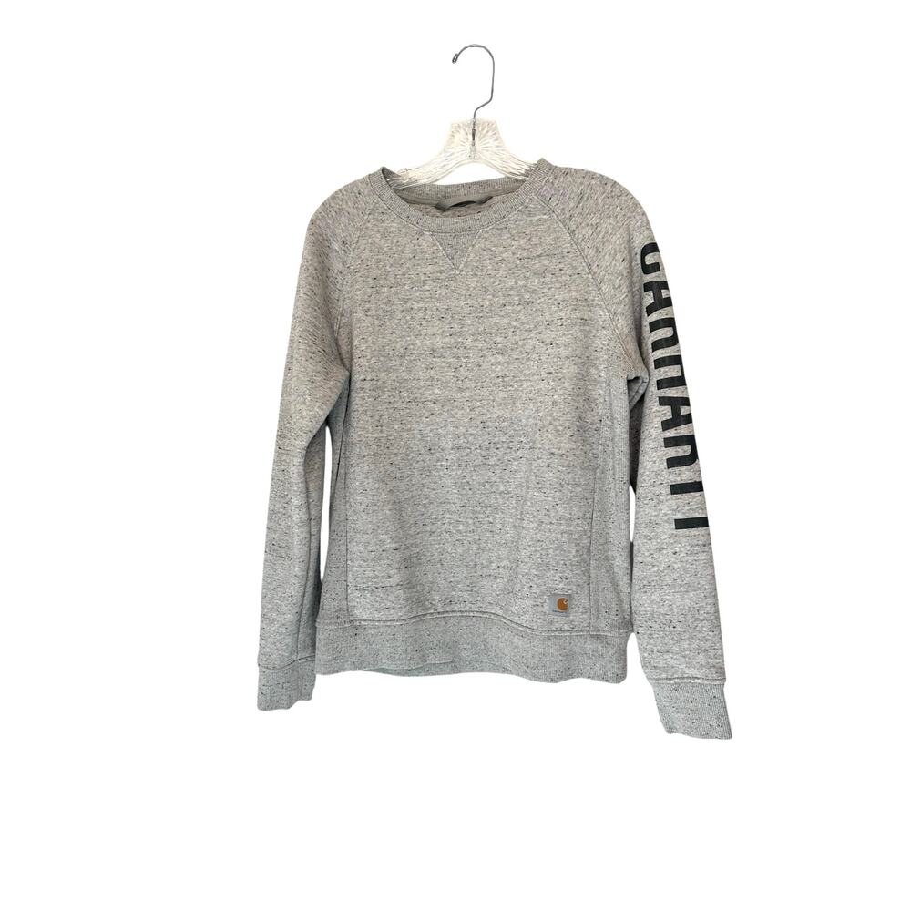 Carhartt Women's Sweatshirt Gray‎ Utility Rugged Relaxed Fit Crewneck Small